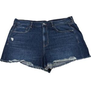 American Eagle Tomgirl Dark Wash Denim Cutoff Denim Jean Shorts Plus Size 18